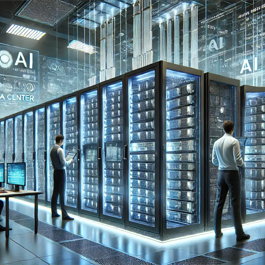 Data center d’intelligence artificielle utilisé pour entraîner des modèles comme ChatGPT