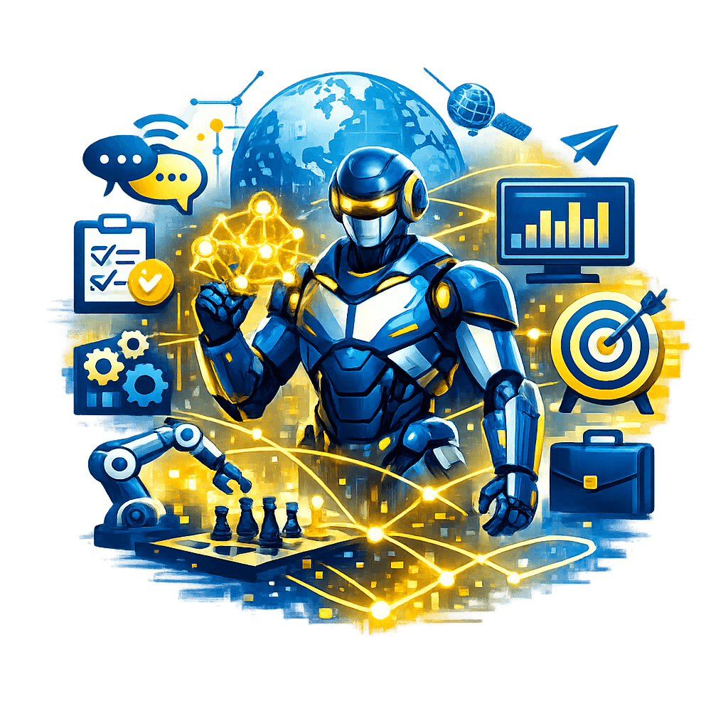 Illustration d’un agent IA autonome planifiant et exécutant des tâches intelligentes pour l’automatisation des processus en entreprise