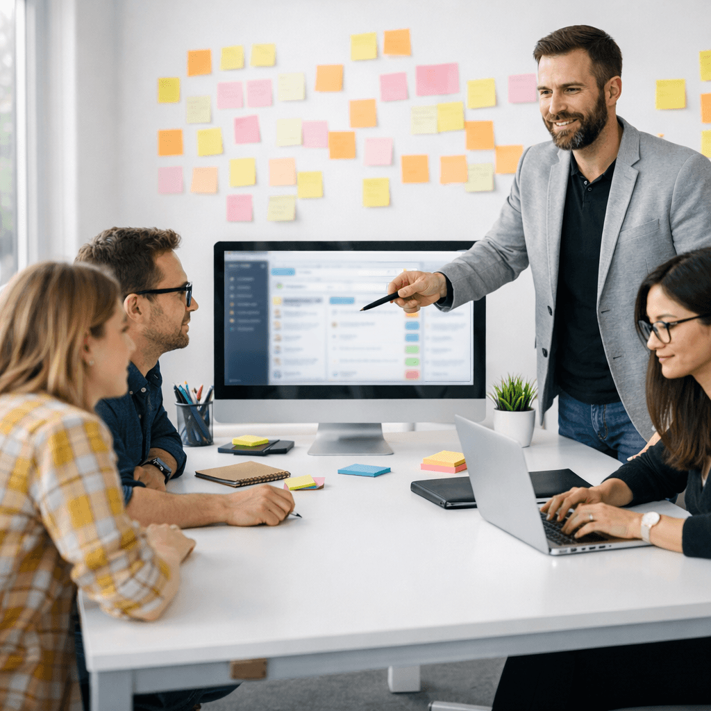 Pulna ai _Réunion d'équipe dans un bureau moderne