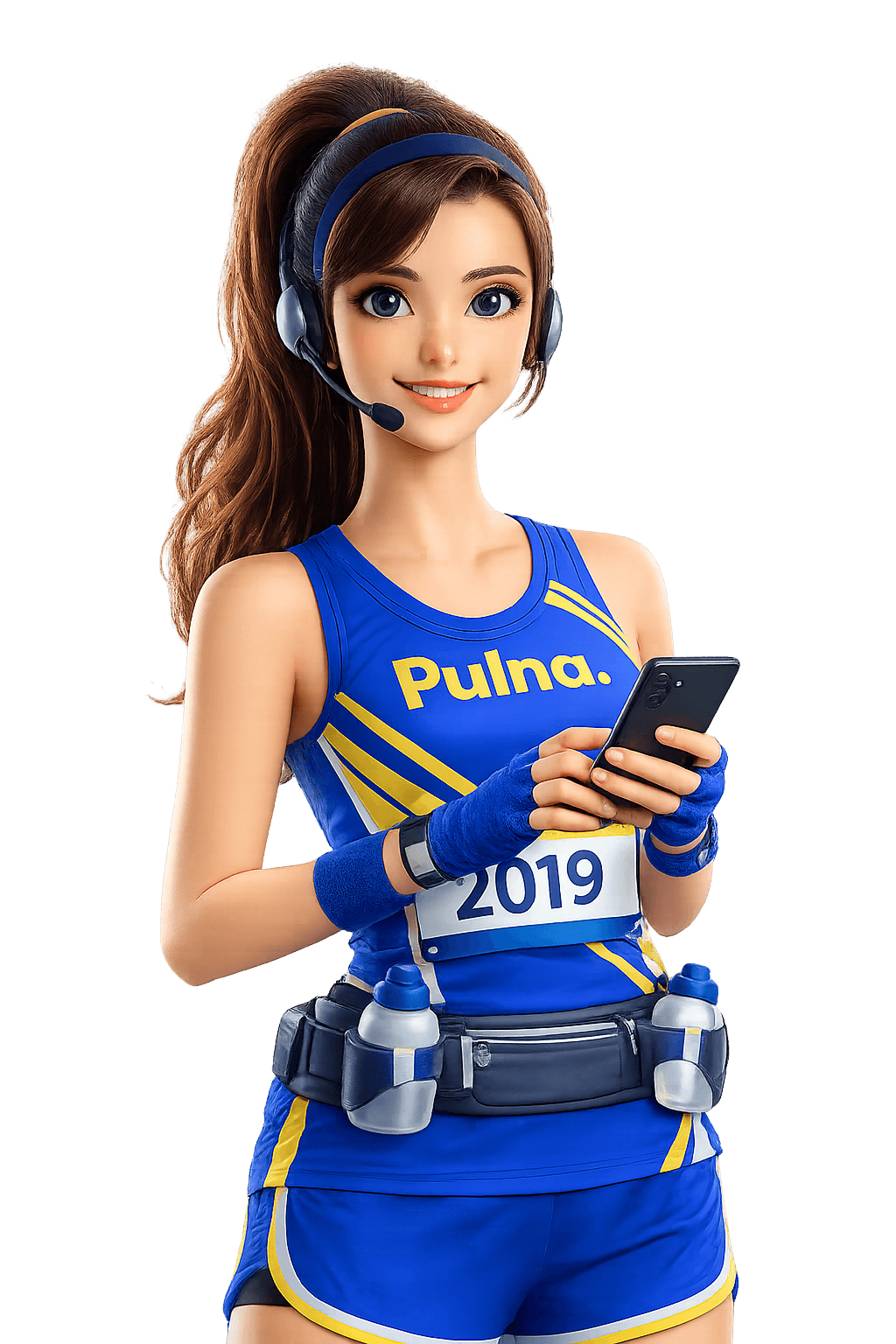 pulna_agent_ia_Coureuse souriante avec smartphone